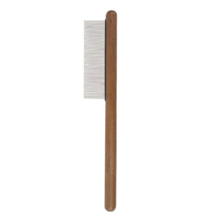 Pet Accessories Stainless Steel Teeth Wooden Handle With Rounded Ends Pet Dematting Comb Pet Comb Undercoat Flea Comb Dog Grooming Combs A
