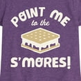 thumbnail image 3 of Instant Message - Point Me To The Smores - Toddler & Youth Girls Short Sleeve Graphic T-Shirt, 3 of 6