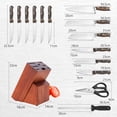 thumbnail image 4 of Costway 15pcs Knife Set Stainless Steel Knife Block Set w/ Ergonomic Handle, 4 of 10