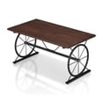 thumbnail image 2 of Furniture of America Davide Wheel Base Coffee Table, Toasted Barnwood, 2 of 7