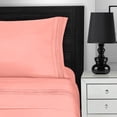 thumbnail image 2 of Superior 4-Piece 85 GSM Pink Embroidered Microfiber Sheet Set, California King, 2 of 5