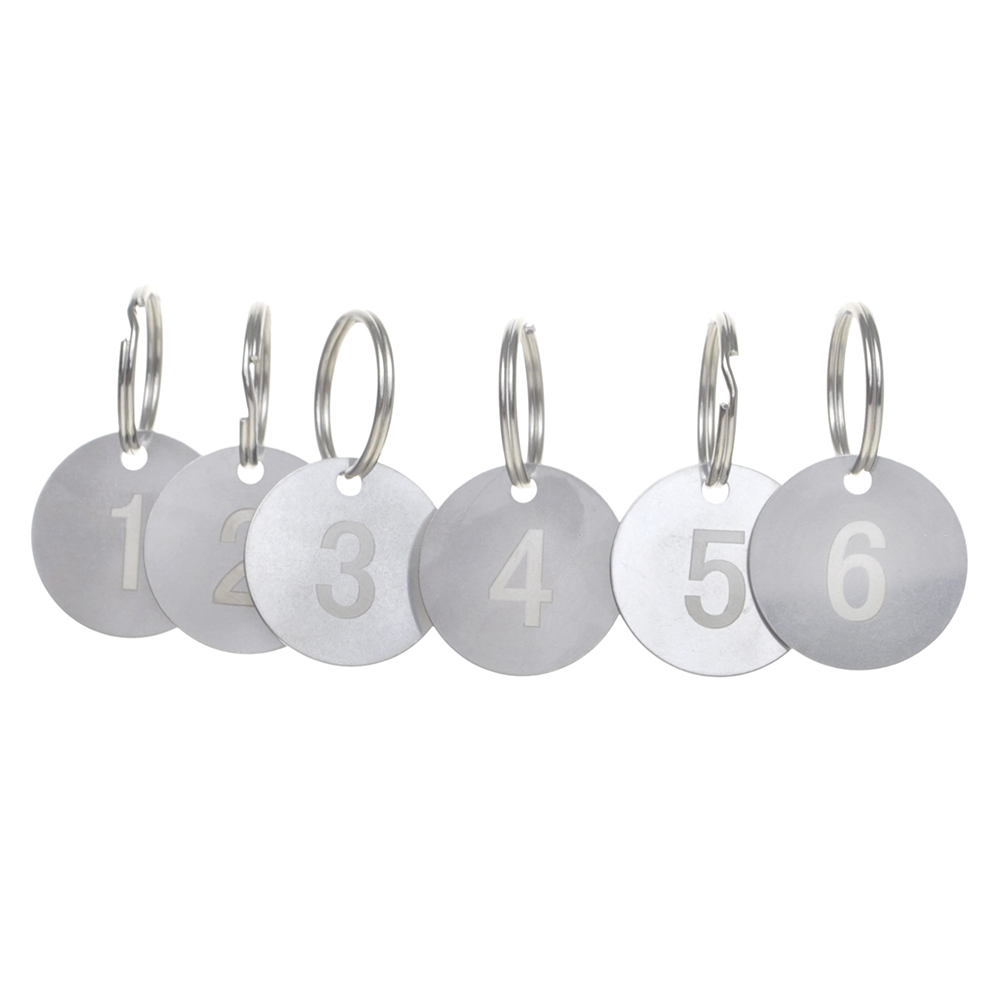Aspire 25 PACK Numbered Key Chains, Stainless Steel Number ID Tag with Ring 1 to 25