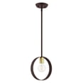 thumbnail image 4 of 46411-07 Livex Lighting Modesto - 1 Light Pendant in Industrial Style - 5.13 Inches wide by 12.25 Inches high-Bronze Finish    -Traditional, 4 of 10