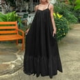 thumbnail image 2 of Spring Dresses For Women 2024 Solid Color Dress Fashion Loose Backless Swing Strap Pocket Dress Casual Summer Sundress, 2 of 5