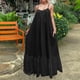 thumbnail image 2 of Vestido largo informal de verano para mujer, liso, con tirantes anchos y espalda descubierta y bolsillos, largo hasta el suelo, 2 of 5