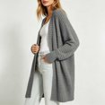 thumbnail image 5 of PNTUTB Fall Winter Women's Longline Knit Cardigan Solid Color Long Sleeve Coat Casual Loose Comfort Stretch Trendy Versatile Coat, 5 of 7