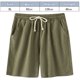 thumbnail image 2 of Pantalones cortos clásicos de lino para hombre, cintura elástica, verano, playa, tablero ligero, ajuste delgado con bolsillos, 2 of 6
