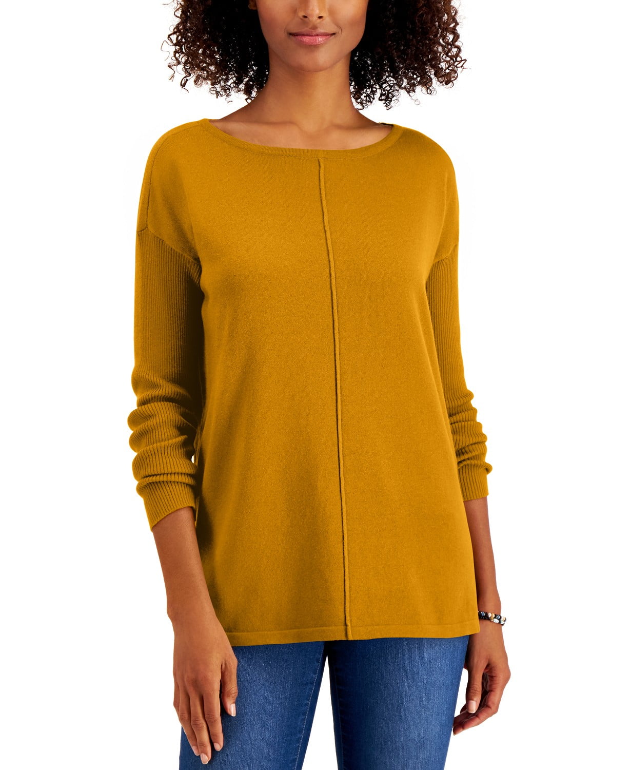 brown tunic sweater