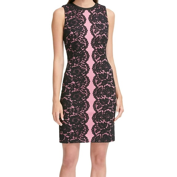 Tommy Hilfiger Womens Floral-Lace Scuba Sheath Dress