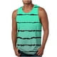 thumbnail image 1 of Hombres Casual Gradación Raya Impresión Suéter Cuello Redondo Tanque Deportivo, 1 of 4