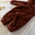 thumbnail image 5 of Baby Boy Girl Zipper Fleece Hooded Bear Jumpsuit with Cute Ears Fuzzy Long Sleeve Jumpsuit Toddler Infant Fall Winter Outfit, 5 of 7