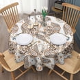 thumbnail image 3 of Orange Paisley Pattern Round Tablecloth 60"x60",Wrinkle Wipeable Table Cloth for Kitchen Dining Room Picnic Patio Party, 3 of 6