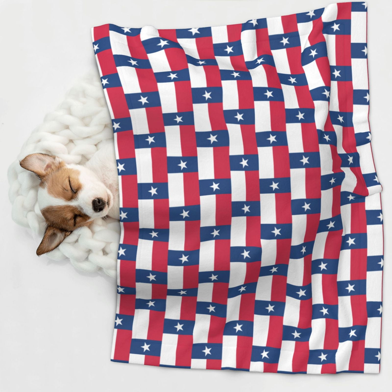 Star-Texas-Flag Dog Blanket Soft Warm Flannel Cat Blanket Great Pet Throw for Cats Puppy Small Medium Large Dog
