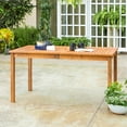 thumbnail image 4 of Walker Edison Table à Manger Extérieure en Bois d'Acacia 60 Pieds avec Insert de Parasol, Naturel/marron, 4 of 13
