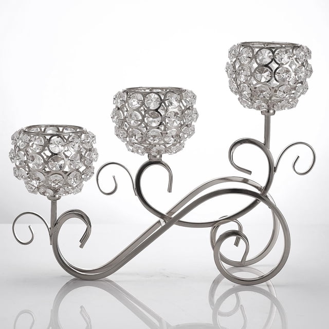 Elodie Candle Holder 3 Arm Candelabra Candlestick Wedding Table Centerpiece