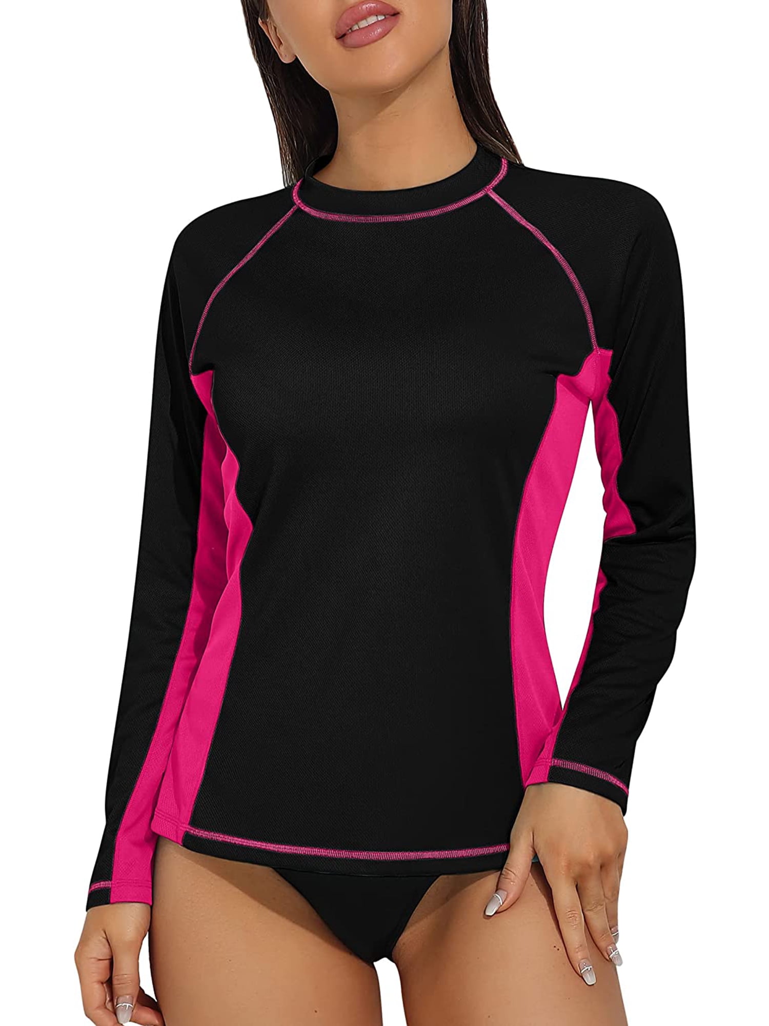 Charmo Women's Swim Shirts Long Sleeve Rash Guard UPF 50+ UV Swimsuit