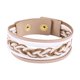 thumbnail image 1 of Pulsera tejida a mano para mujer, elegante accesorio de joyería, brazalete con hebilla en capas de color blanco, 1 of 3