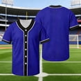thumbnail image 2 of Boys Girls Baseball Jersey Short Sleeve Shirt V Neck Tops Button Down Tee Shirts Sports Clothes 0-12 Years Blue-A, 2 of 6