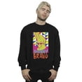 thumbnail image 2 of Johnny Bravo Mens Multi Triangles Pop Art Sweatshirt, 2 of 3