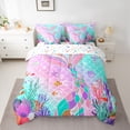thumbnail image 2 of Feelyou Sea Mermaid Princess Twin Bedding Sets 7pcs, Blue Pink Fish Scale Comforter Set, 2 of 8