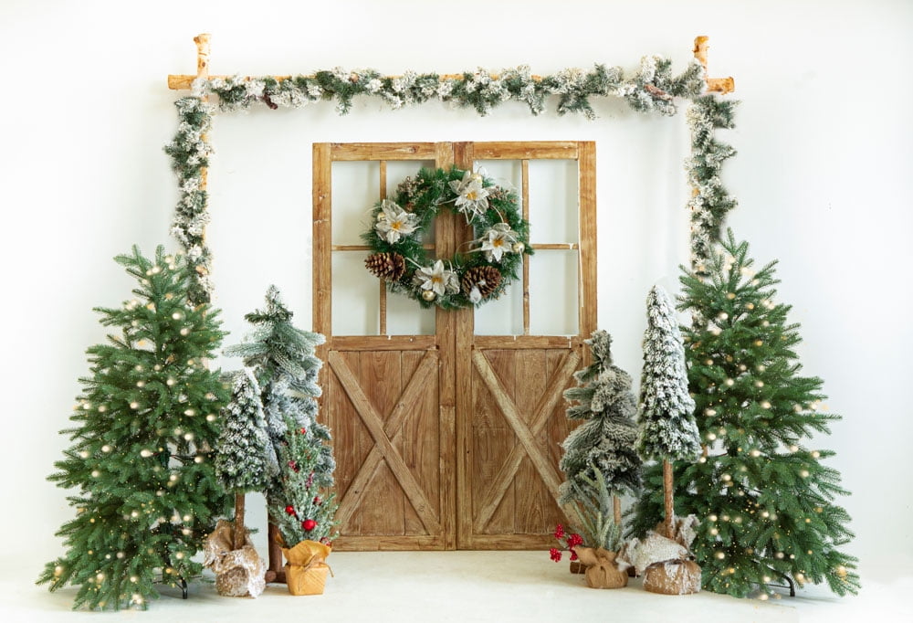 Kate 8x8ft Christmas Backdrop for Photography Tree Pink Christmas Interior Decoration Background Phtography Studio Props