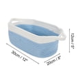 thumbnail image 3 of Unique Bargains 1 Set Empty Gift Decorative Basket Durable Woven Decorative Coiled Rope Basket 12"x8"x5" Blue White, 3 of 6