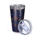thumbnail image 2 of 16oz Tumblers Halloween Doodle Icons Pattern Stainless Steel Vacuum Insulated Double Wall Travel Tumbler Cups Mug with Lid and Straw,Cleaning Brush for Coffee,Tea, 2 of 4