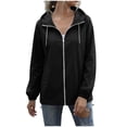 thumbnail image 6 of Jackets for Women Baeitkot Women's Solid Color Winter Fashion Hooded Drawstring Sports Waterproof Raincoat Windbreaker Long Sleeve Jacket, 6 of 9