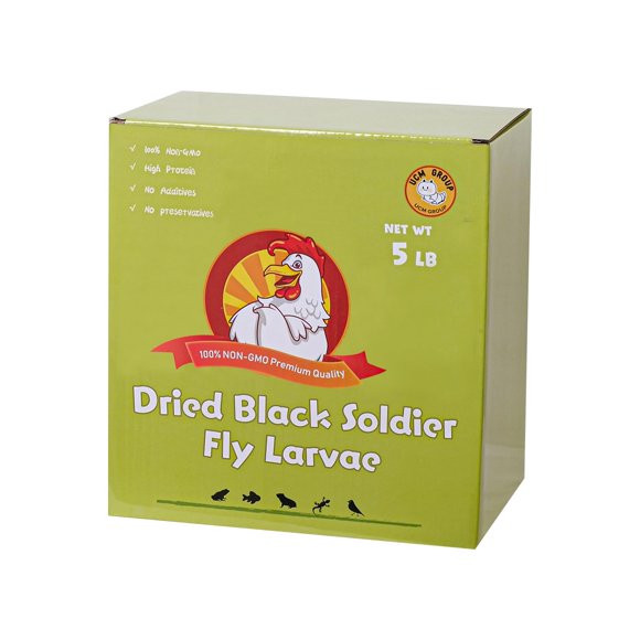 Larvas secas de mosca Black Soldier, 2,27 kg, para pollos y aves