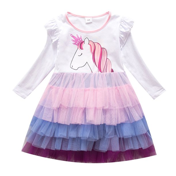 Baby Girl Princess Dress Otoño Boda Fiesta de cumpleaños Tutu Vestidos Niños Vestidos para niñas Niños Disfraces de Navidad Outfits4-5Y Gao Jinjia LED