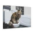 thumbnail image 5 of Cute Cat Sitting On Toilet Funny Canvas Wall Art for Home Decor Ready-to-Hand, 5 of 18