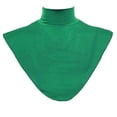 thumbnail image 1 of lionlar Femme Dame Musulmane Faux Col Montant en Modal Col Roulé Haut Demi-Blouse Décontracté Vert, 1 of 9