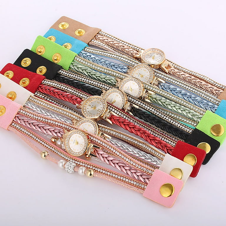 Kayannuo Women Watches Fashion Vintage Weave Wrap Quartz