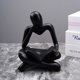 thumbnail image 5 of 3 uds estatua de pensador abstracto figuras de lectura de resina ornamento de escultura (negro), 5 of 9