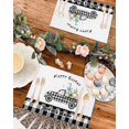 thumbnail image 4 of Easter Placemats Set of 6, Easter Eggs Truck Placemat for Dining Table Decorations, Bunny Gnomes Black Check Plaid Place Mats, Spring Table Mats for Kitchen Dinner Seasonal Holiday Party Decor, 4 of 6