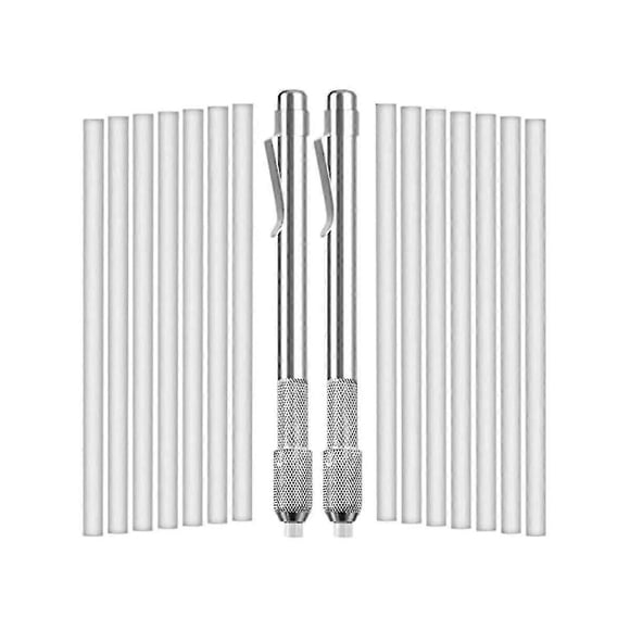 2 Pack Soapstone Holders Marker With 16 Pack Refills Round Soapstone For Welding Tools, Aluminum, A