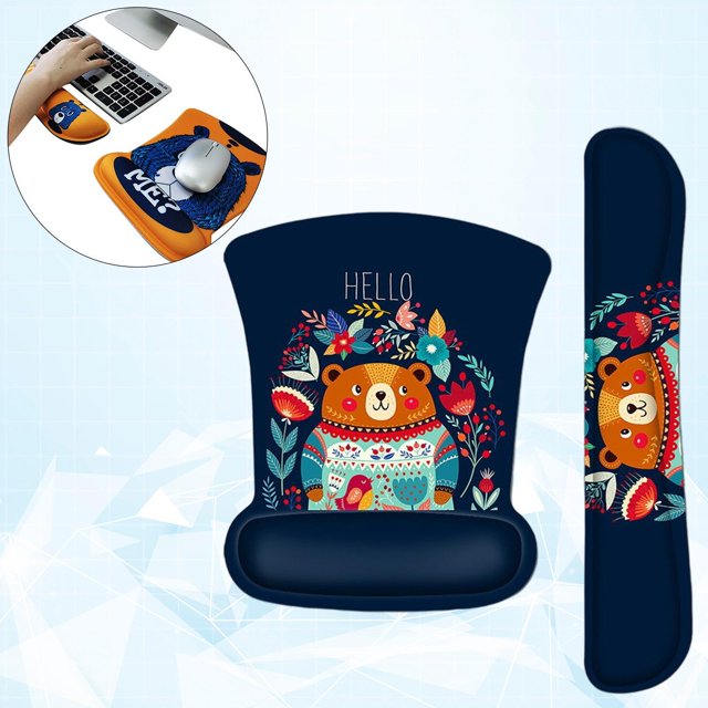 Alfombrilla de silicona para ratón con soporte para muñeca Cómoda alfombrilla de ratón Bracer Espuma de memoria para ordenadores Portátil Escritura Yotijar Almohadilla para reposamuñecas con teclado