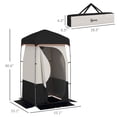 thumbnail image 3 of Camping Shower Tent, Portable Privacy Shelter with Solar Shower Bag, Removable Floor and Carrying Bag, Black, 3 of 11