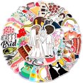thumbnail image 1 of Wedding Stickers (50 Pcs), Waterproof Vinyl Sticker Pack Perfect for Scrapbooking, Planner Label, Water Bottle, Laptop, 1 of 4