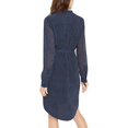 thumbnail image 2 of Michael Michael Kors Printed Chiffon Belted Shirt Dress Shirtdress, Blue Indigo (X-Small), 2 of 5
