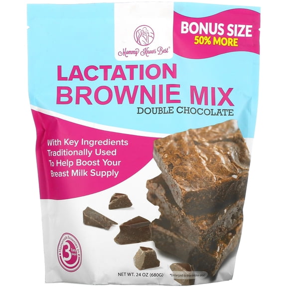 Mommy Knows Best, Lactation Brownie Mix, Double Chocolate, 24 oz (680 g) (1 Pack)