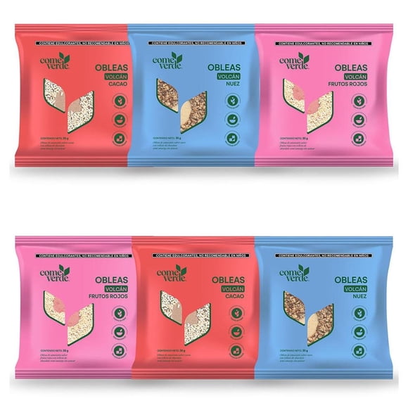 Obleas de Amaranto Come Verde 6 Pack Explosión de Volcán Mix