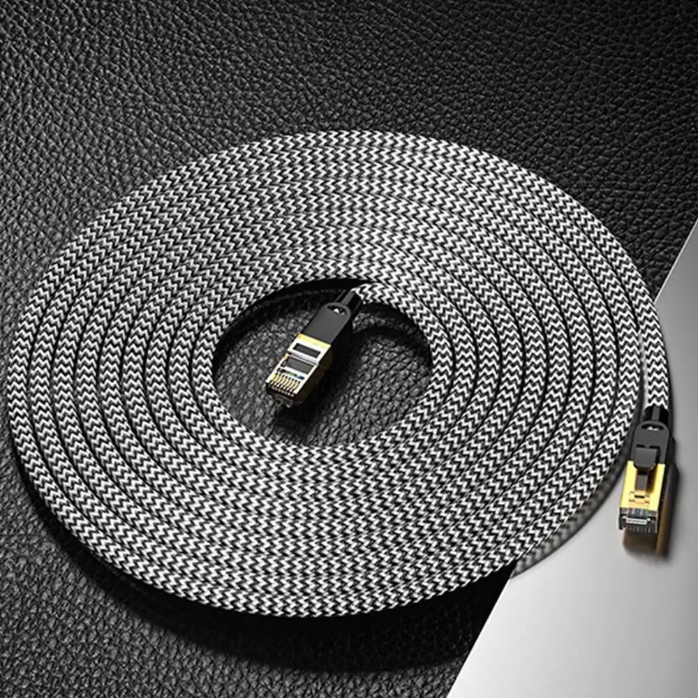 Cat6 Nylon Braided Ethernet Cable RJ45 Lan Cable High Speed 1Gbps 1/3/5m Lan Cable Low Attenuation Ethernet Cable