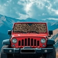 thumbnail image 3 of Yuyamidu Leopard Print Windshield Sun Shade Compatible with Jeep Wrangler JK JL Brown Car Sunshade Heat Shield Windshield Cover, 3 of 7