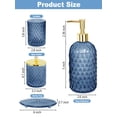 thumbnail image 4 of Juego de accesorios de baño Haturi Blue Glass, 4 piezas con detalles dorados, 4 of 6