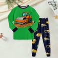 thumbnail image 2 of Zshosam Toddler Pajamas Set Boy's Pajama Set - 2 Piece Boys Coat Style Matching PJs, Kids Button Down Pajamas Size 8T 9T,(Green 8-9 Years), 2 of 5