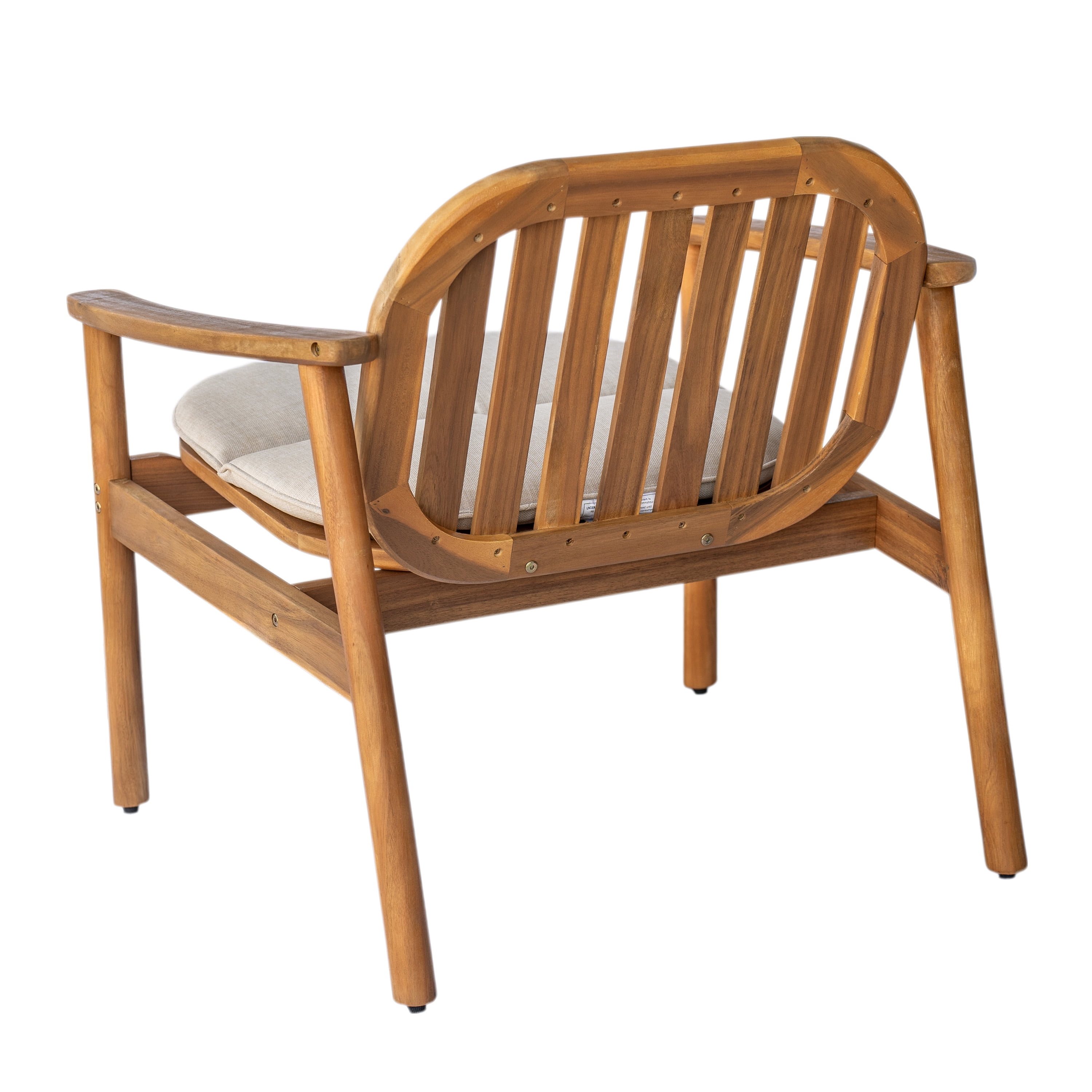 Acacia Wood Patio Club Chairs Set of 2 with Cushion for Garden Deck, Teak
