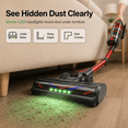 thumbnail image 5 of Cordless Vacuum Cleaner, 600W 50KPa Stick Vacuum for Home Hardwood Floor Carpet Pet Hair, 4-in-1 Lightweight Handheld Vacuum with LED Brush, 60 Min Runtime, Self-Standing, Red, 5 of 8