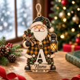Personalized Wooden Ornament Rustic Santa Christmas Gift - Walmart.com