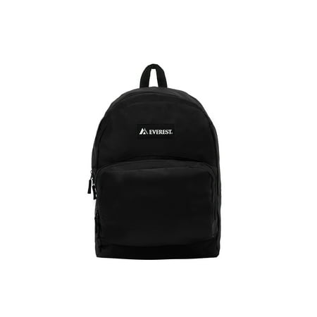 Everest 17" Classic Backpack with front organizer, Black All Ages, Unisex 1045A-BK, Carrier and Shoulder Book Bag for School, Work, Sports, and Travel